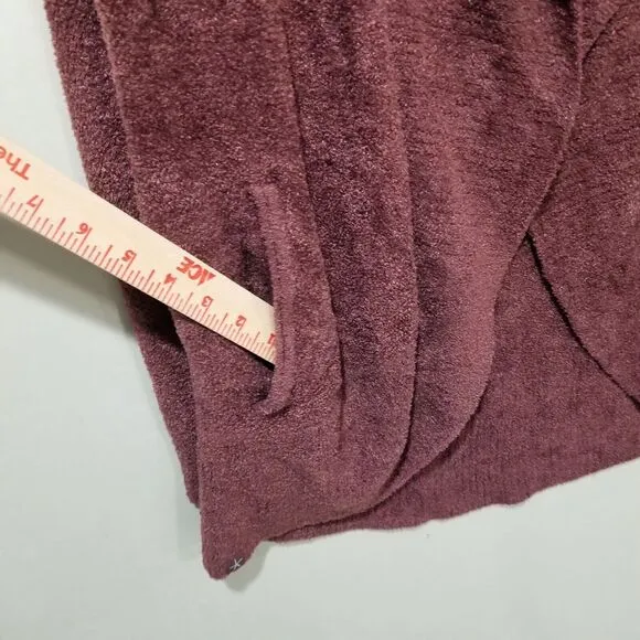 Barefoot Dreams CozyChic Lite Circle Cardi 423 Large Cardigan Burgundy Sweater