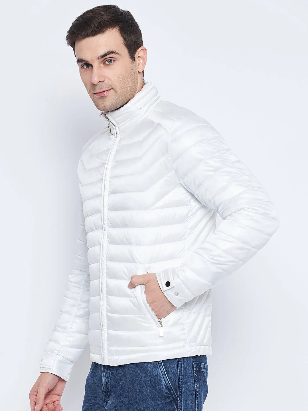Camla Barcelona White Puffer Jacket For Men