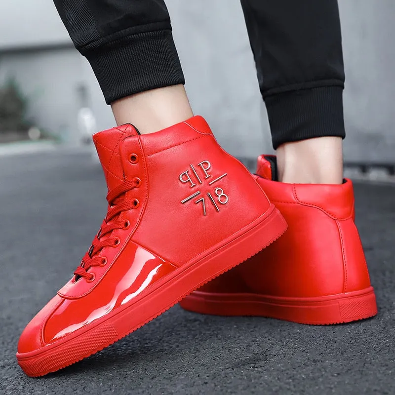 Chaussures PP Mode luxe Brillantes / Chaussures Hommes luxe chic PP / Sneakers High top British Design