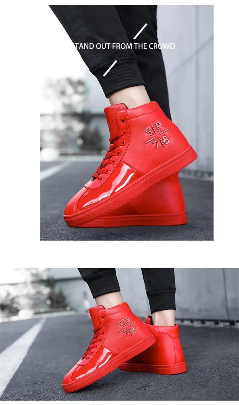 Chaussures PP Mode luxe Brillantes / Chaussures Hommes luxe chic PP / Sneakers High top British Design