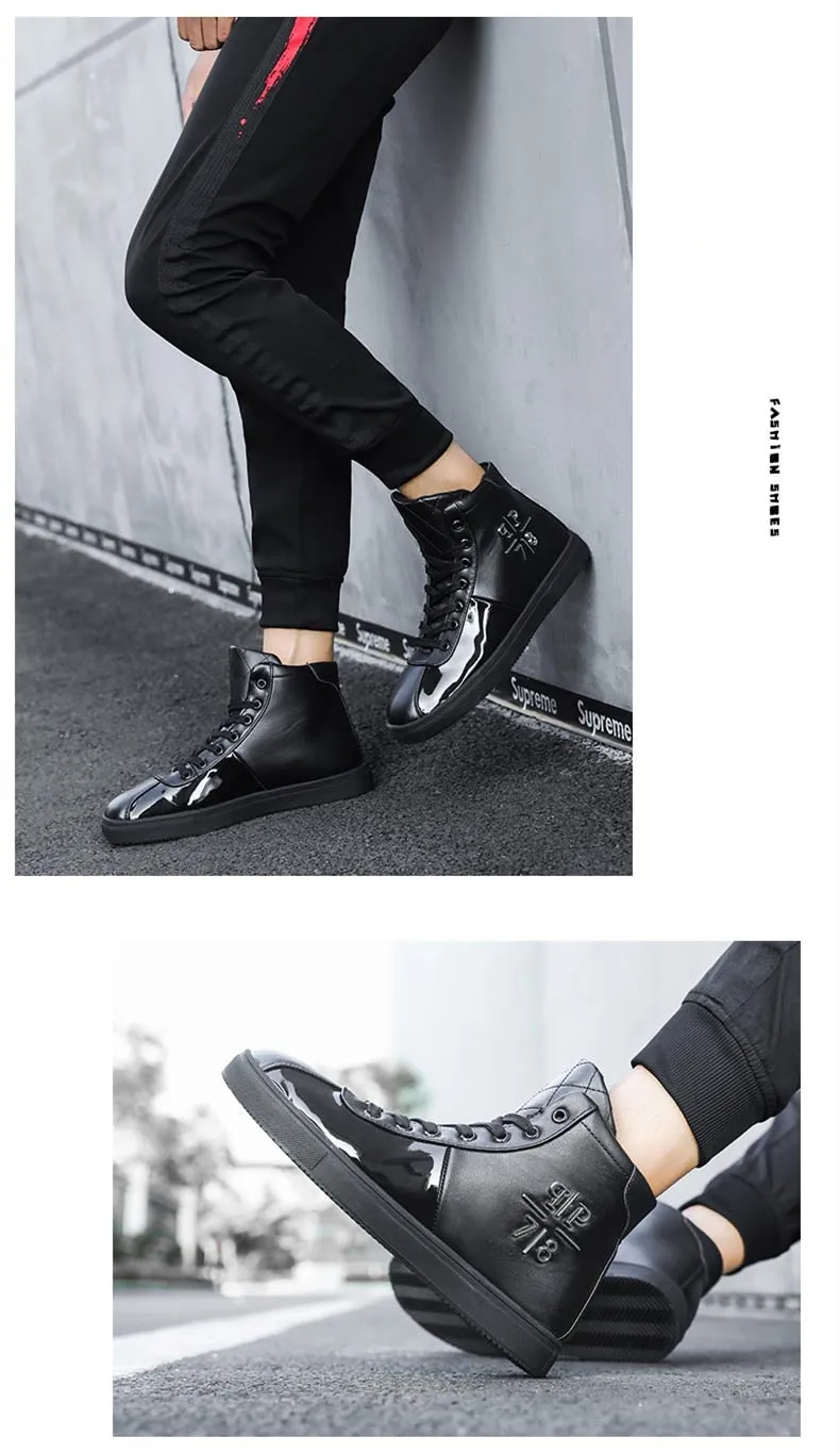 Chaussures PP Mode luxe Brillantes / Chaussures Hommes luxe chic PP / Sneakers High top British Design