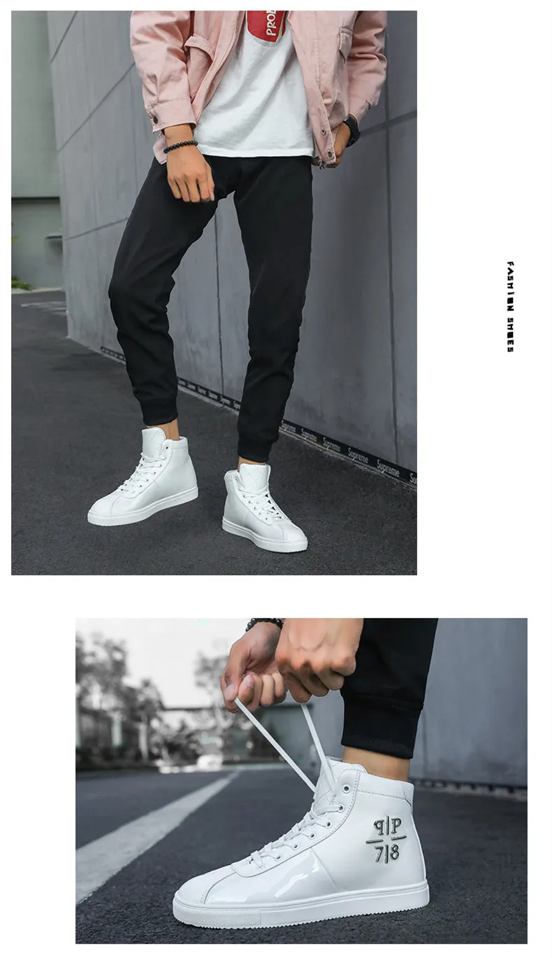 Chaussures PP Mode luxe Brillantes / Chaussures Hommes luxe chic PP / Sneakers High top British Design