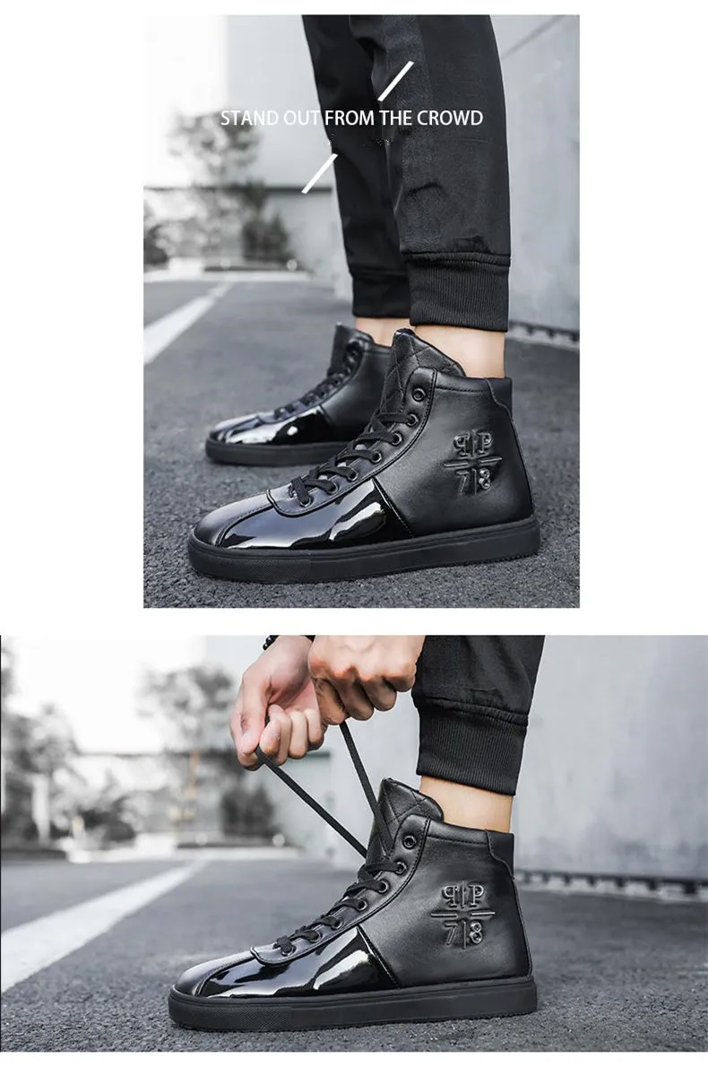 Chaussures PP Mode luxe Brillantes / Chaussures Hommes luxe chic PP / Sneakers High top British Design