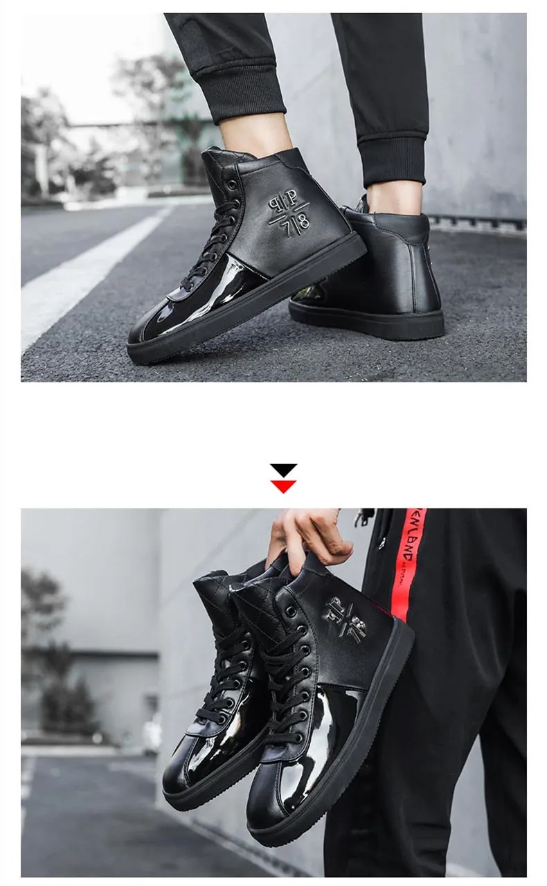 Chaussures PP Mode luxe Brillantes / Chaussures Hommes luxe chic PP / Sneakers High top British Design