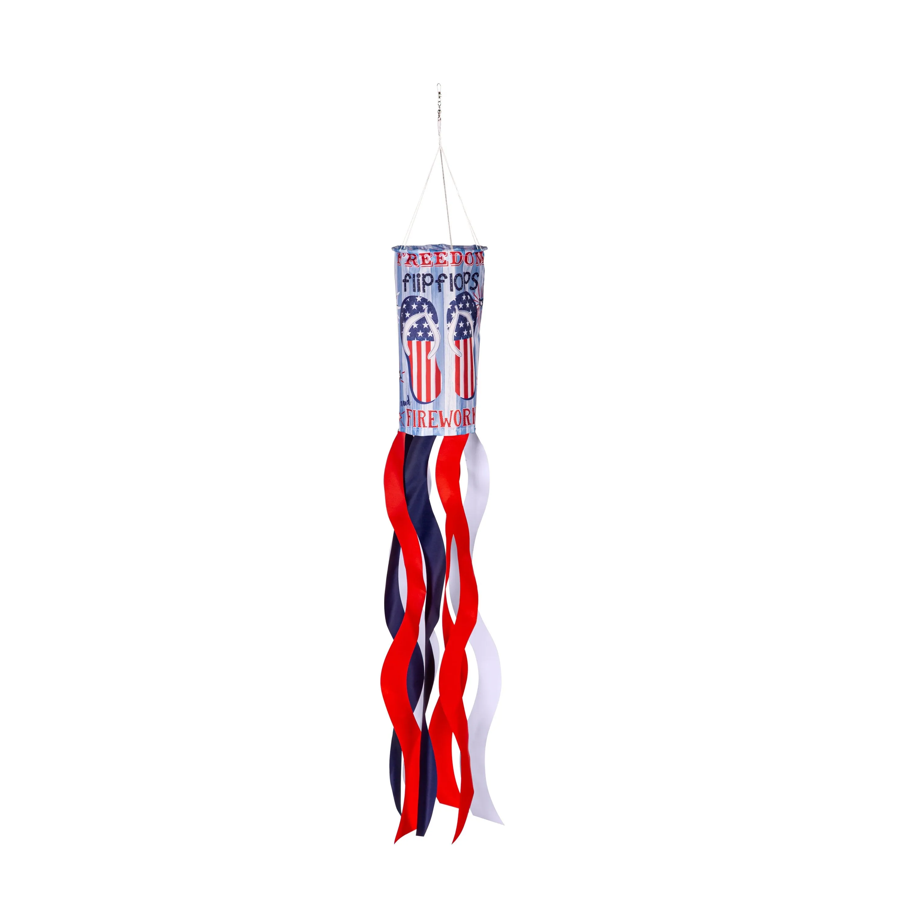 Evergreen Wind,Freedom Flip Flops Sublimated Windsock,6x6x40 Inches