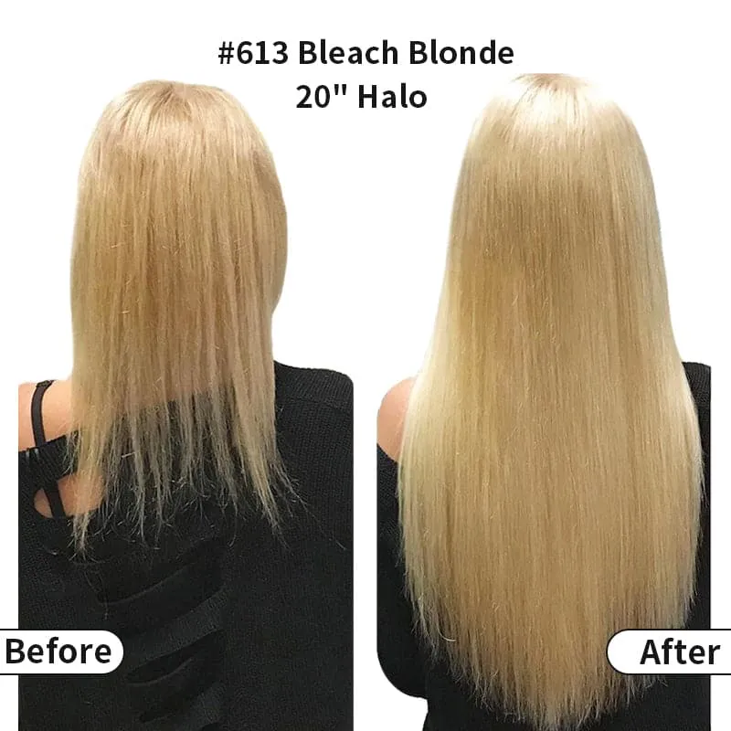 Halo Human Hair Extensions For Thin Hair Full Volume All Shades