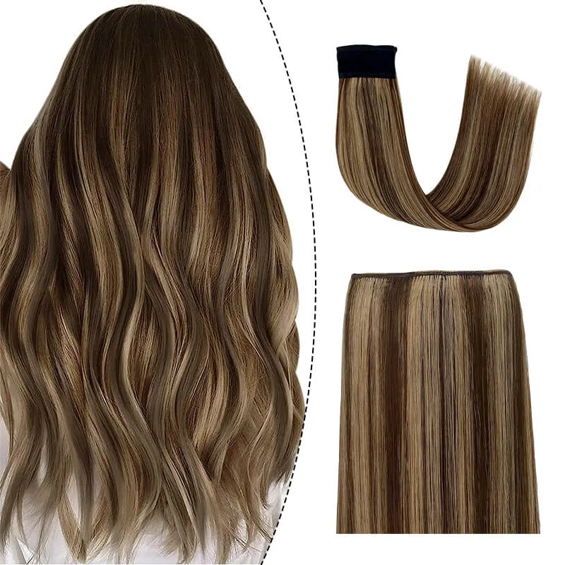 Halo Human Hair Extensions For Thin Hair Full Volume All Shades