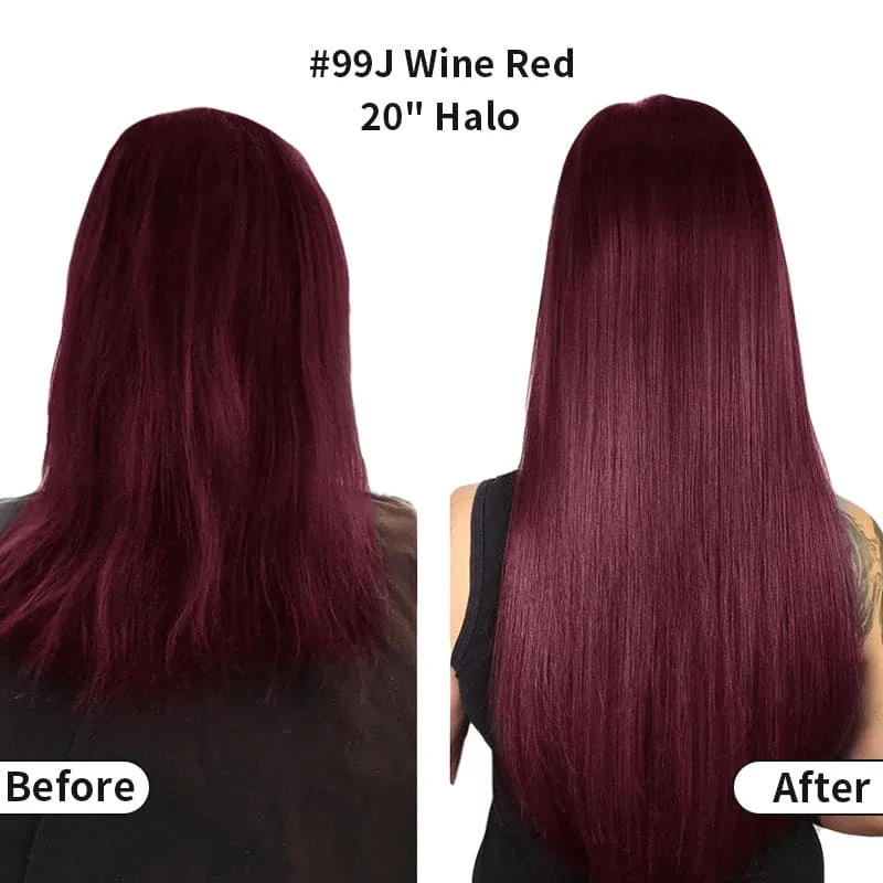 Halo Human Hair Extensions For Thin Hair Full Volume All Shades