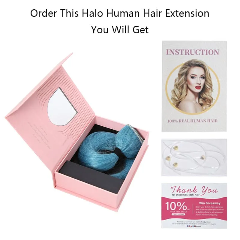 Halo Human Hair Extensions For Thin Hair Full Volume All Shades