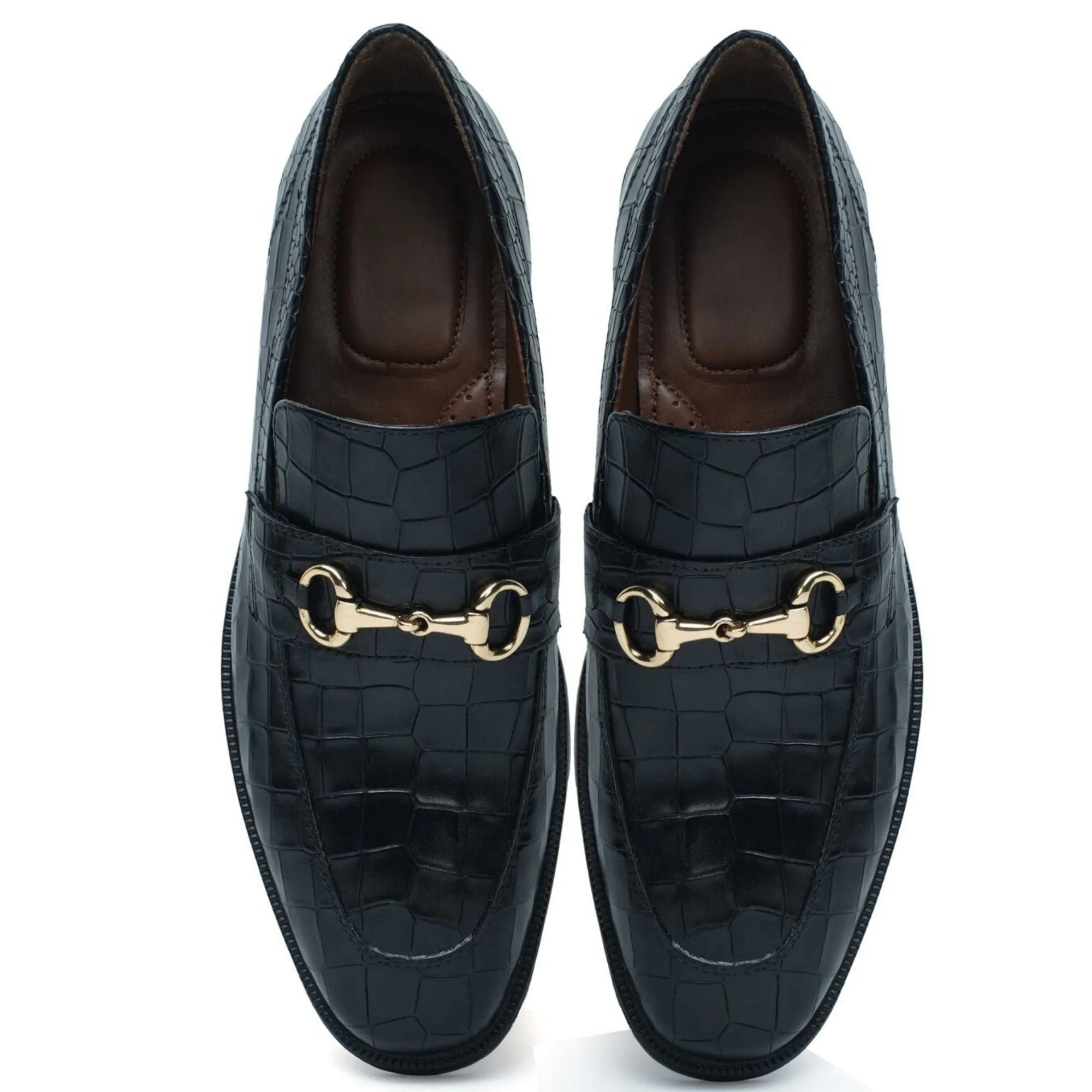 Handmade Custom Calf Leather Black Mens Loafers