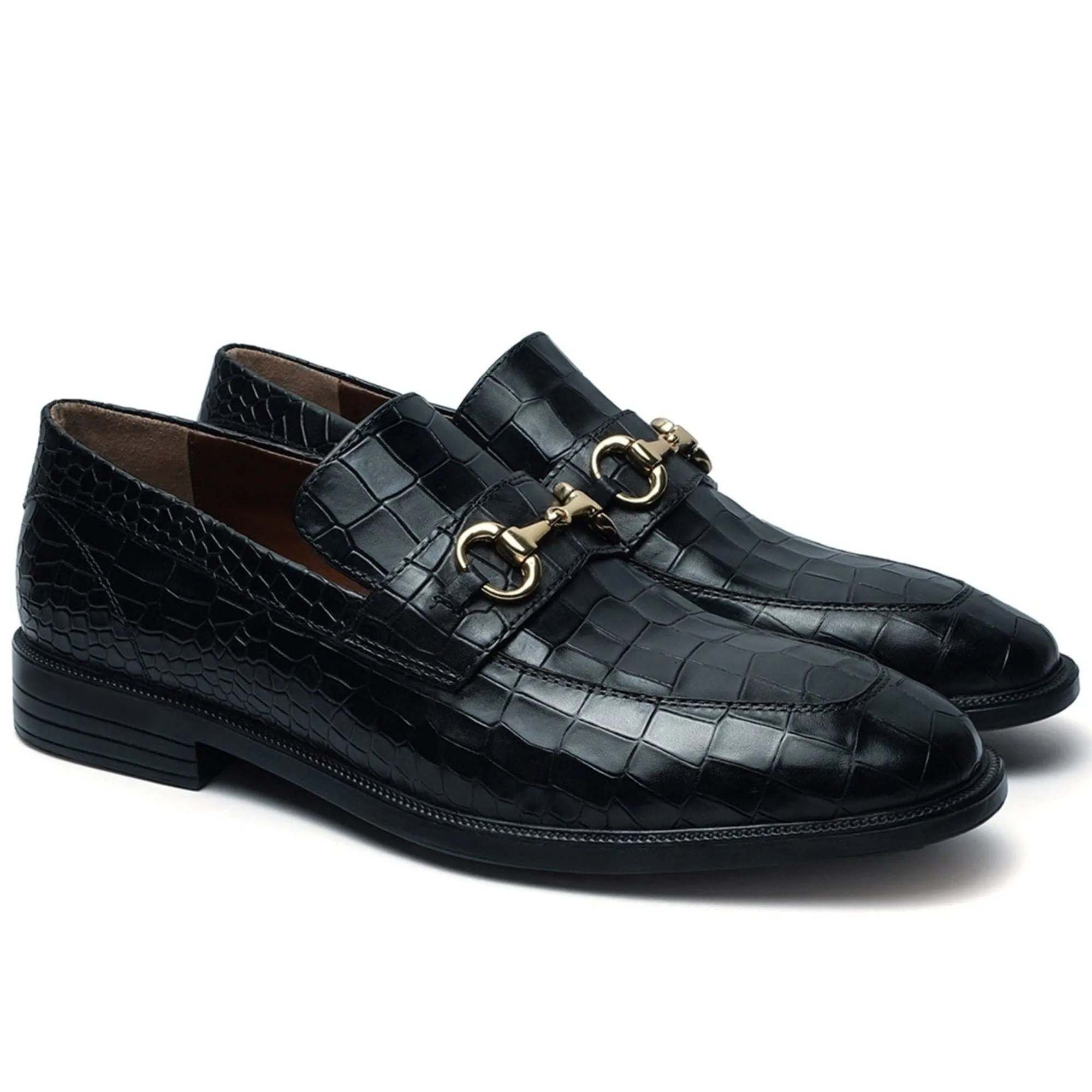 Handmade Custom Calf Leather Black Mens Loafers