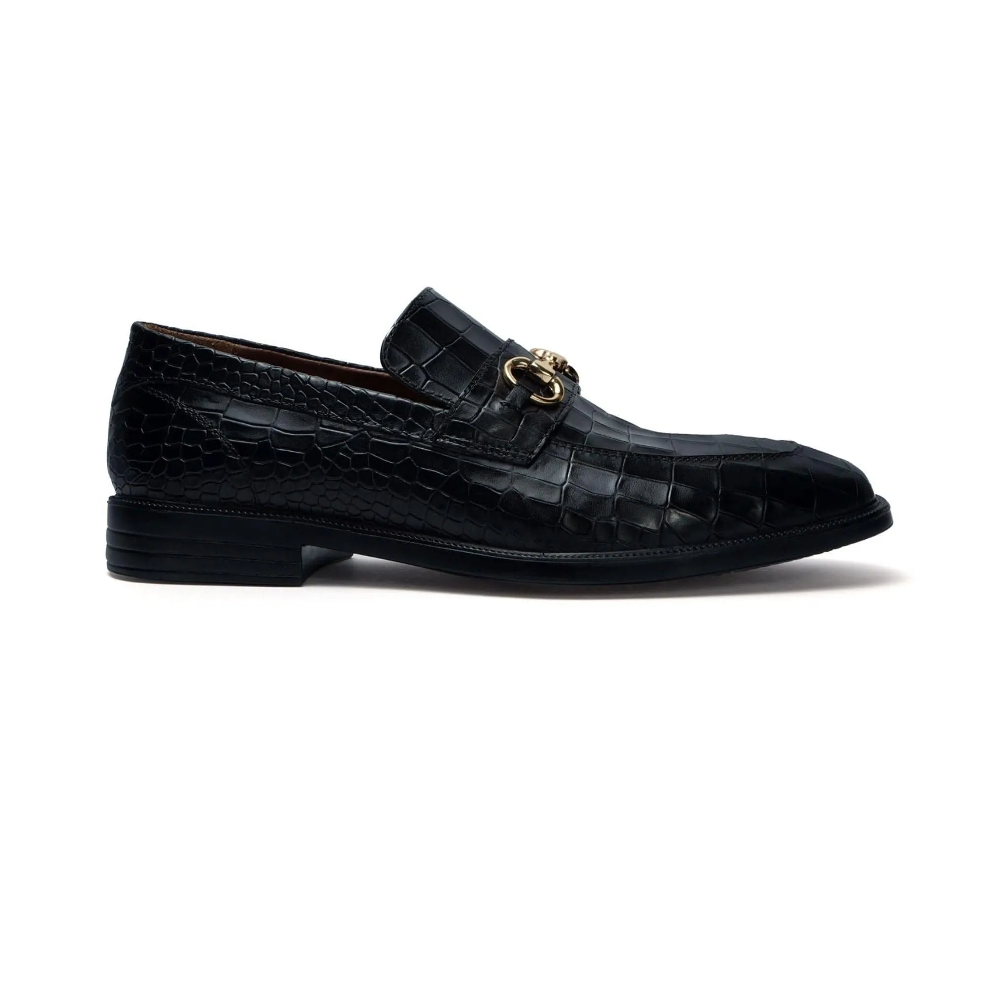 Handmade Custom Calf Leather Black Mens Loafers