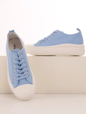 Ladies Toe Cap Platform Sneaker - Blue
