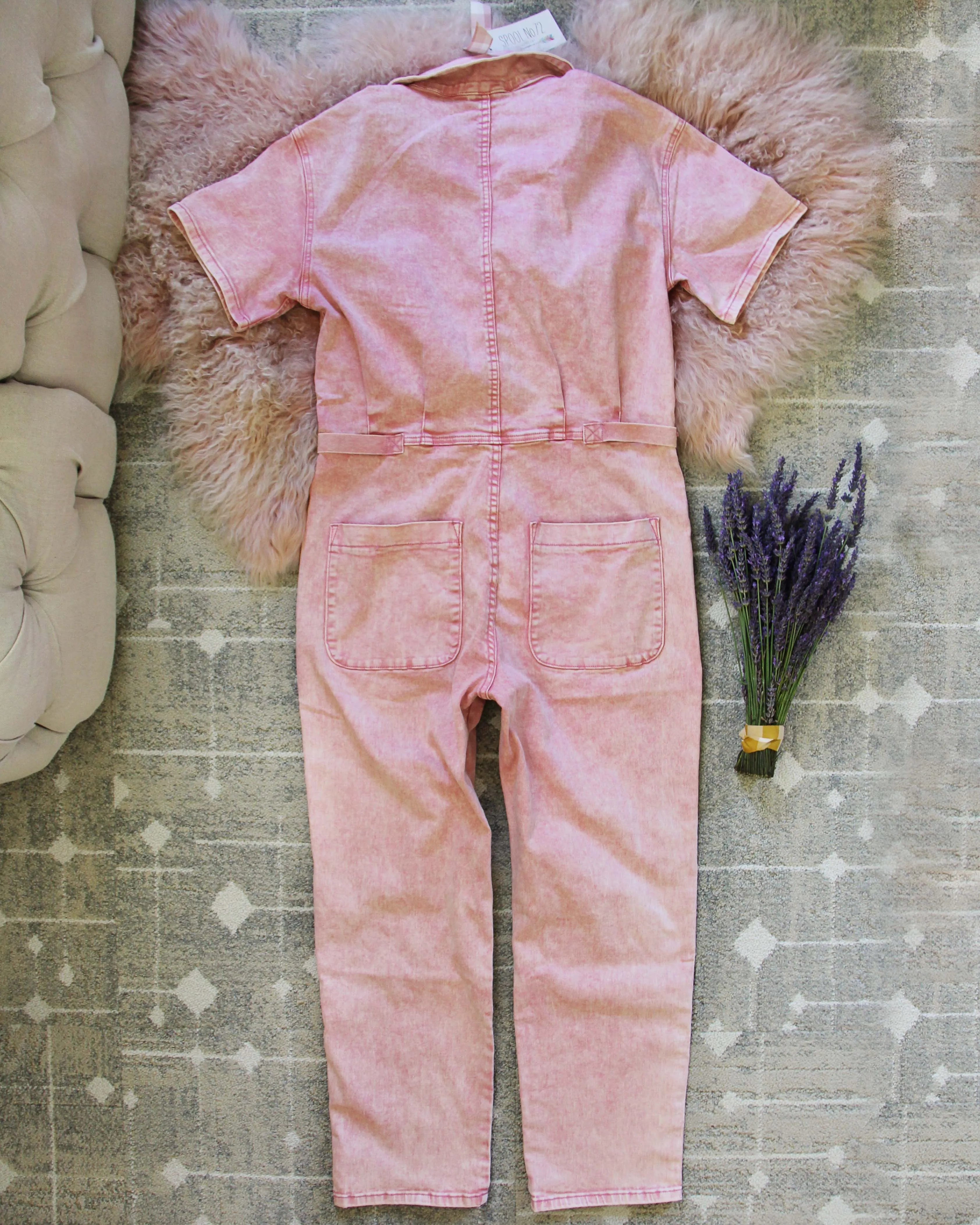 Lavender Farm Coveralls in Pink