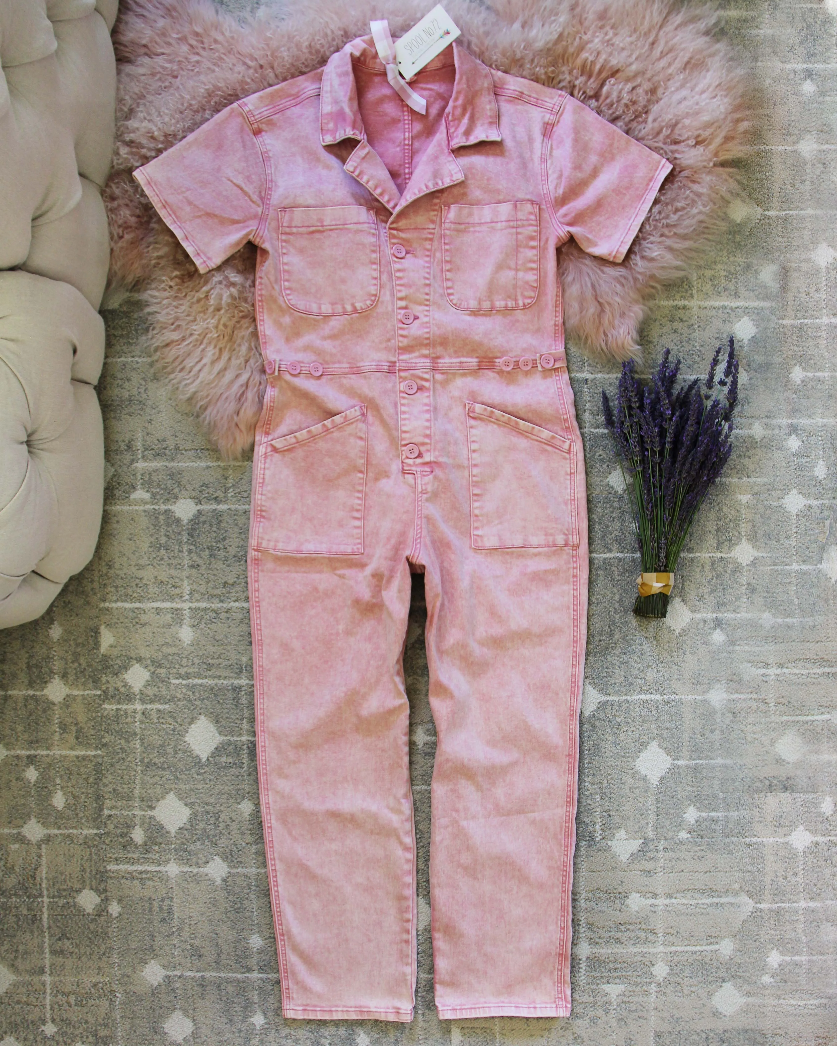 Lavender Farm Coveralls in Pink