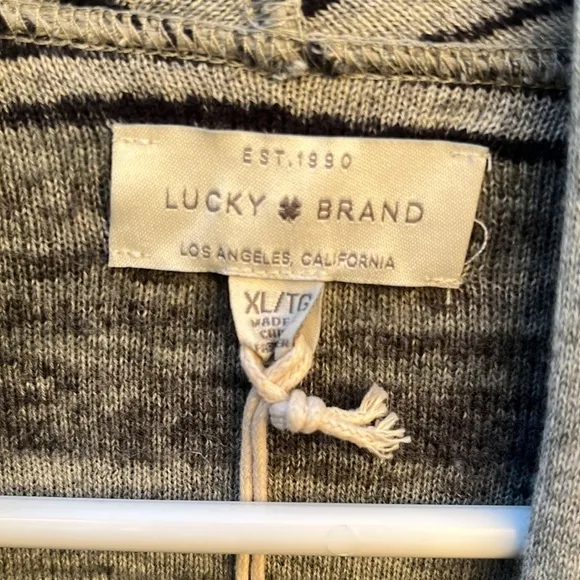 Lucky Brand Open Front Cardigan size XL Aztec Southwestern Boho Hippie New