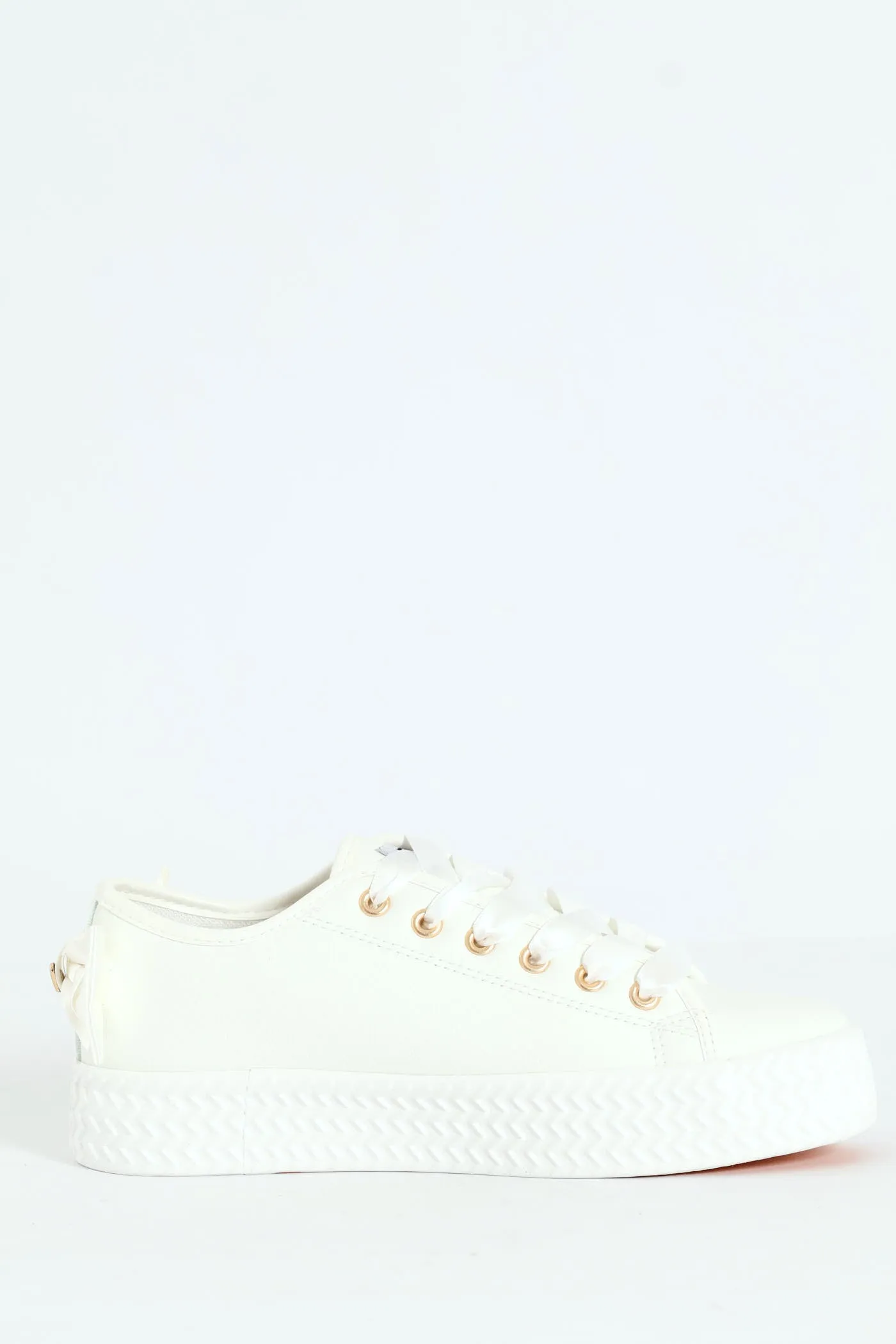 Miah Platform Lace Up Sneaker - White