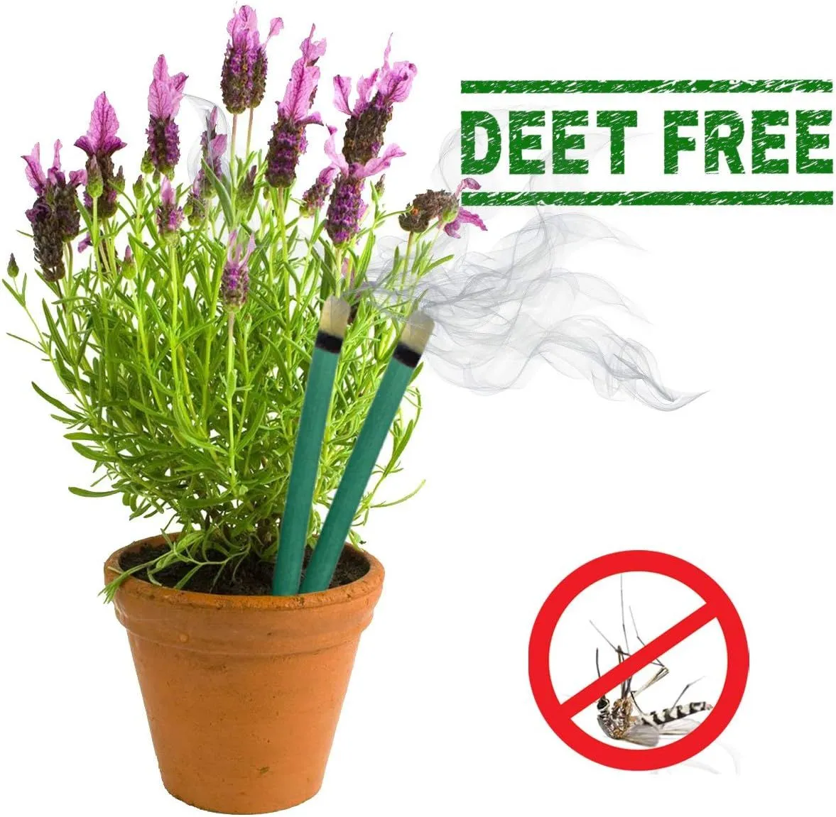 Mosquito Repellent Sticks Extra-Thick - Outdoor Use Reaches Up to 10-12 feet - Each Stick Burns for Hours