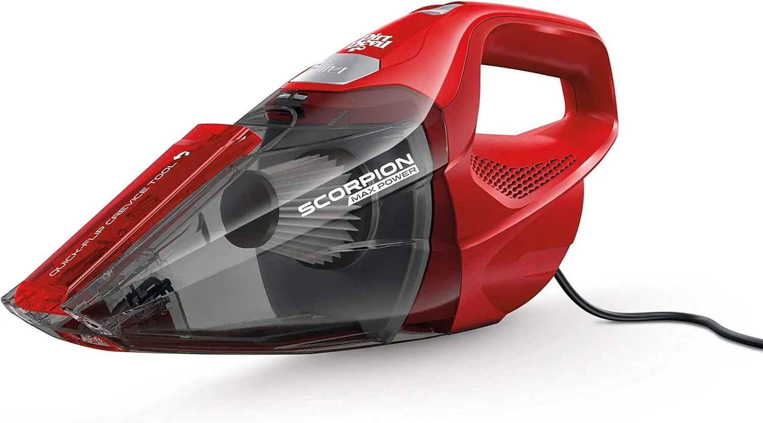 NEW Dirt Devil Scorpion Quick Flip HV 7A Vacuum (Red), includes Dusting Brush, Hose, Crevice Tool