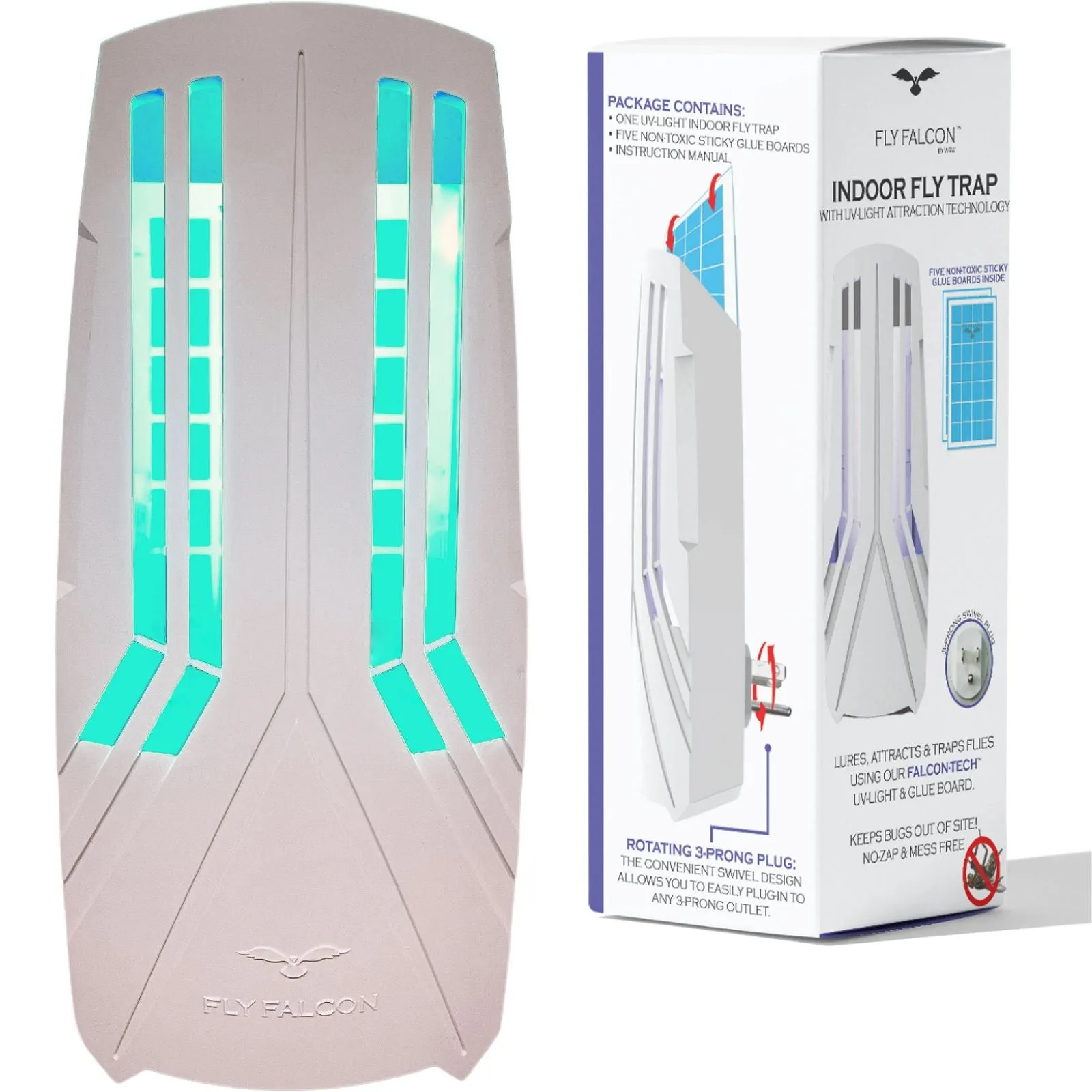 Plug in Flying Insect Trap with UV Light Lure - Perfect for Mosquito, Gnats, Moths, Flies & Fleas