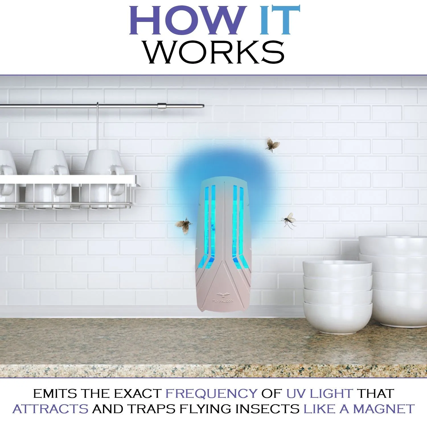 Plug in Flying Insect Trap with UV Light Lure - Perfect for Mosquito, Gnats, Moths, Flies & Fleas