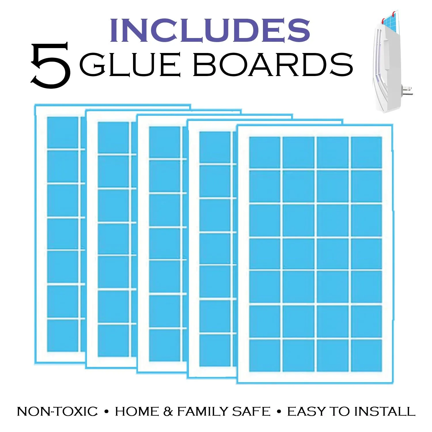 Plug in Flying Insect Trap with UV Light Lure - Perfect for Mosquito, Gnats, Moths, Flies & Fleas