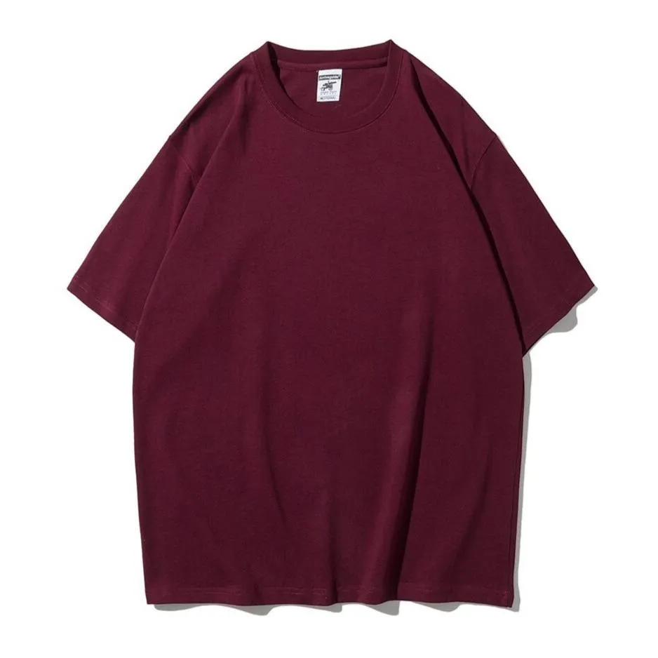 "ESSENTIAL" T-SHIRT BASIQUE UNI BORDEAUX STREETWEAR - URB1™