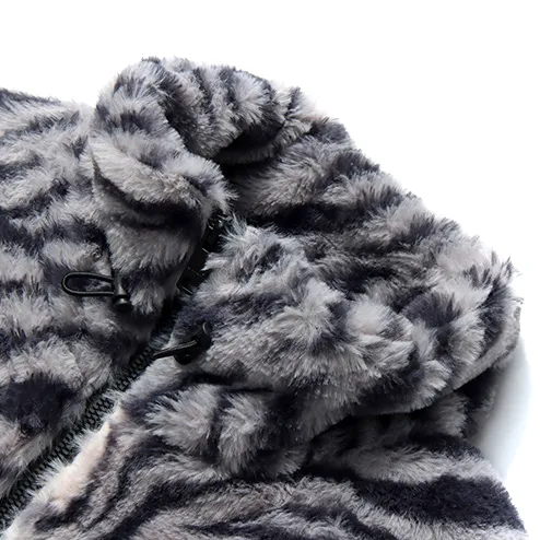 "ORIGINAL" Veste Gilet en fourrure Zébré Gris - URB1™