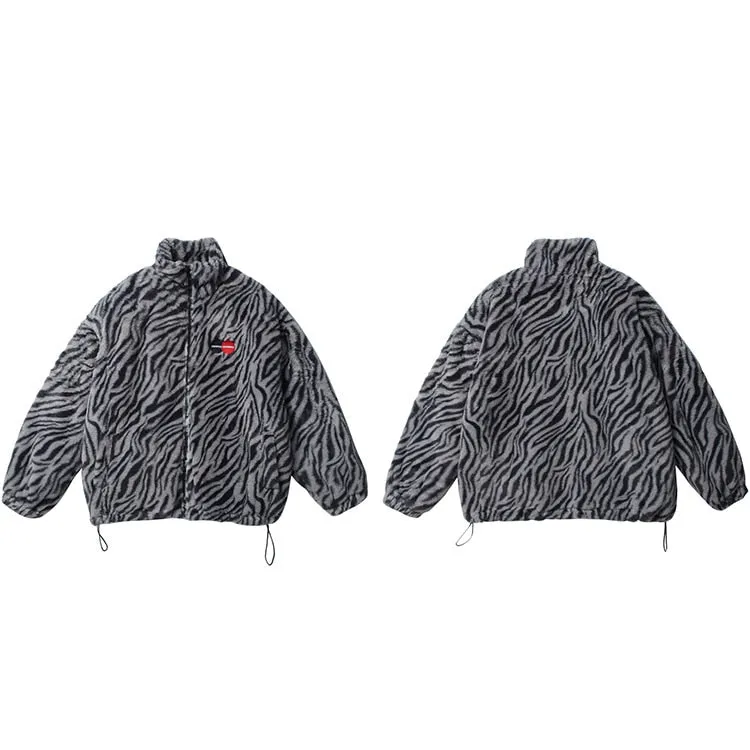 "ORIGINAL" Veste Gilet en fourrure Zébré Gris - URB1™