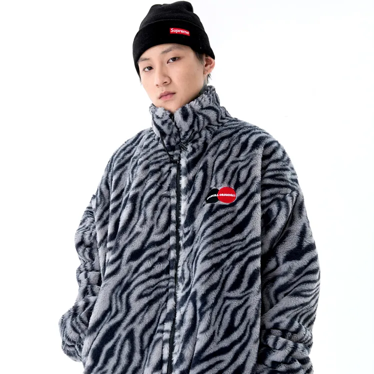 "ORIGINAL" Veste Gilet en fourrure Zébré Gris - URB1™
