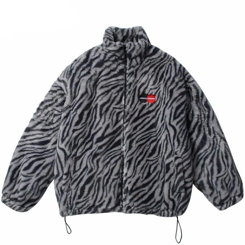 "ORIGINAL" Veste Gilet en fourrure Zébré Gris - URB1™