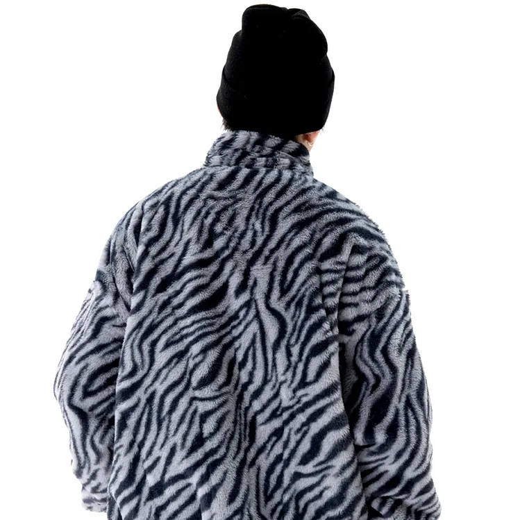 "ORIGINAL" Veste Gilet en fourrure Zébré Gris - URB1™