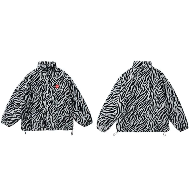 "ORIGINAL" Veste Gilet en fourrure Zébré Gris - URB1™