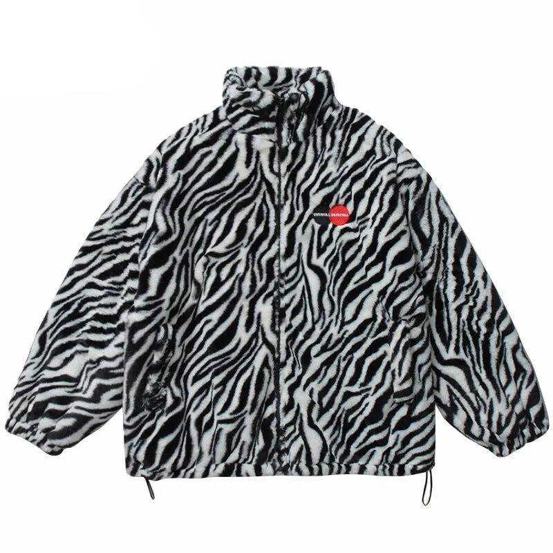 "ORIGINAL" Veste Gilet en fourrure Zébré Gris - URB1™