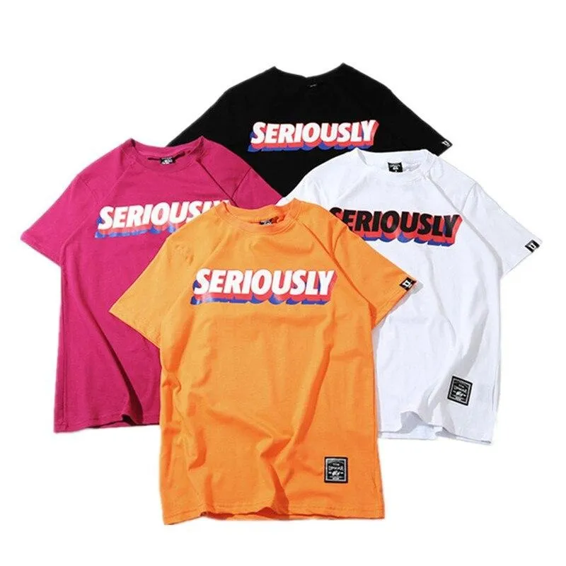 "SERIOUSLY" T-shirt Blanc Oversize-streetwear - URB1™