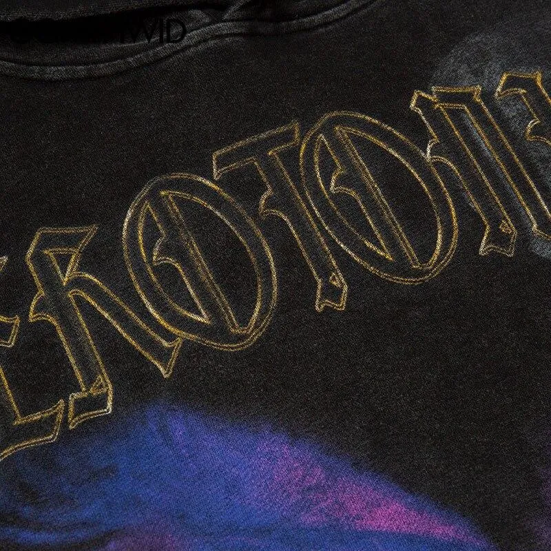 "SRTO" Sweat-shirt hoodie à capuche Marron délavé imprimé - URB1™