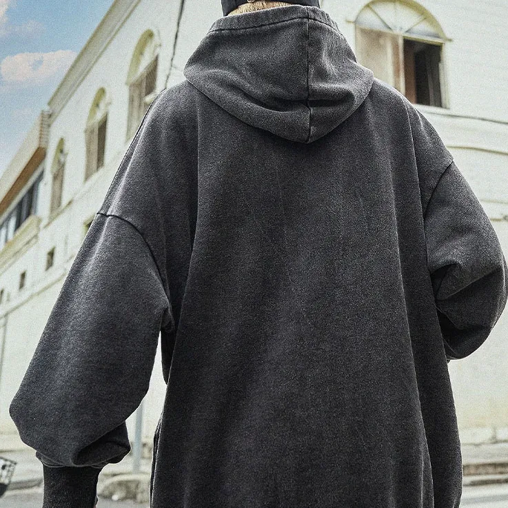 "SRTO" Sweat-shirt hoodie à capuche Marron délavé imprimé - URB1™