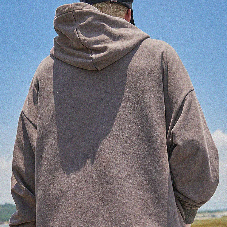 "SRTO" Sweat-shirt hoodie à capuche Marron délavé imprimé - URB1™