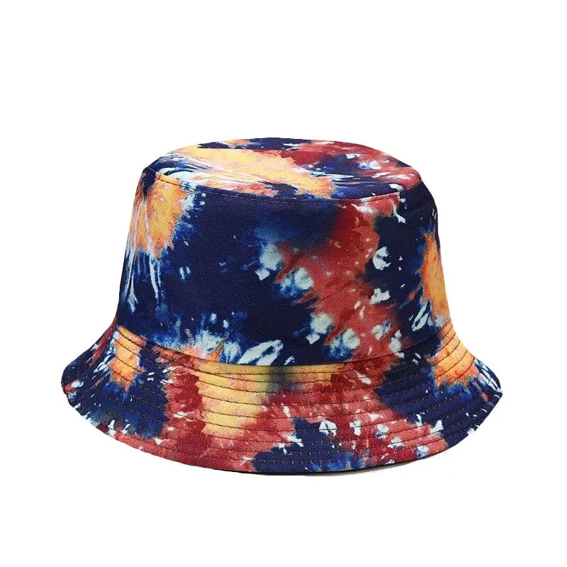 "TIE AND DYE" Chapeau Bob Imprimé Bleu Foncé - URB1™