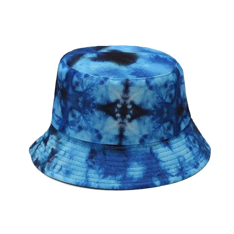 "TIE AND DYE" Chapeau Bob Imprimé Bleu Foncé - URB1™
