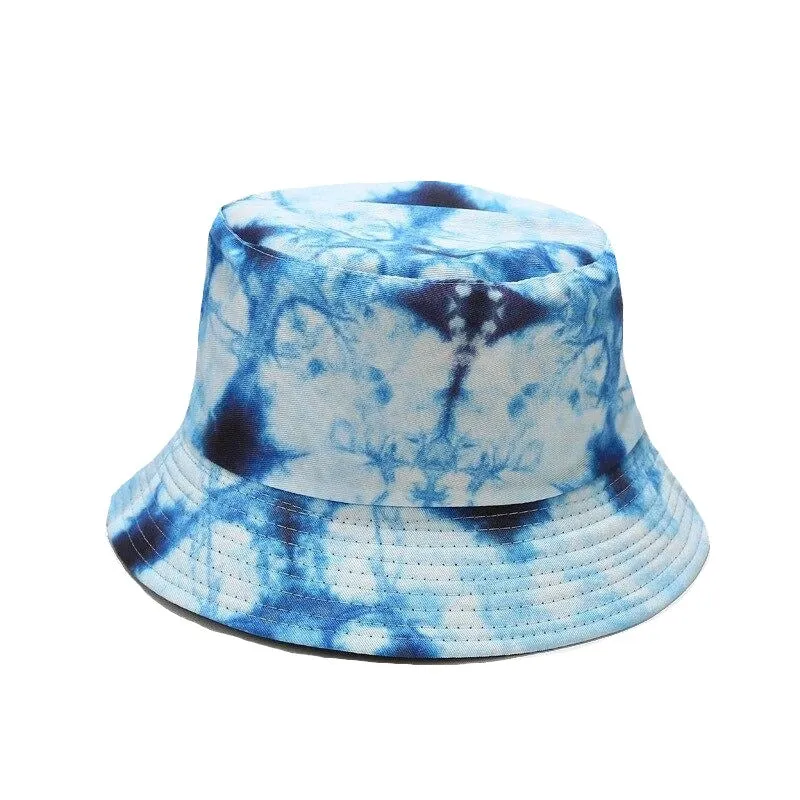 "TIE AND DYE" Chapeau Bob Imprimé Bleu Foncé - URB1™