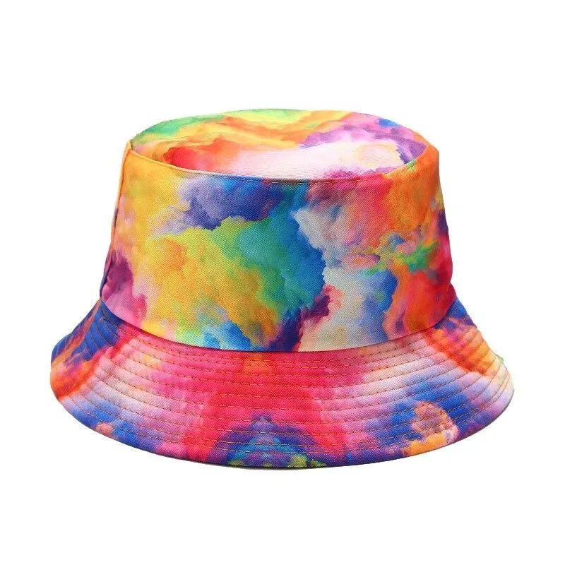"TIE AND DYE" Chapeau Bob Imprimé Bleu Foncé - URB1™