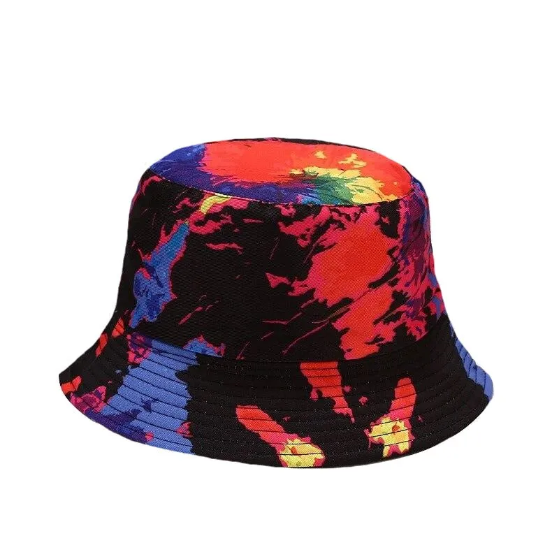 "TIE AND DYE" Chapeau Bob Imprimé Bleu Foncé - URB1™