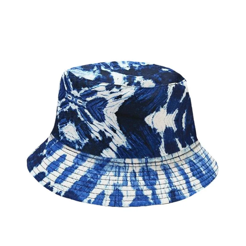 "TIE AND DYE" Chapeau Bob Imprimé Bleu Foncé - URB1™