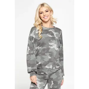 Renee C Camo Print Top