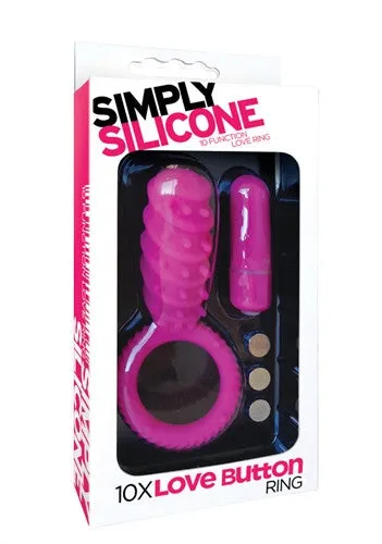 Simply Silicone 10x Love Button Ring - Pink
