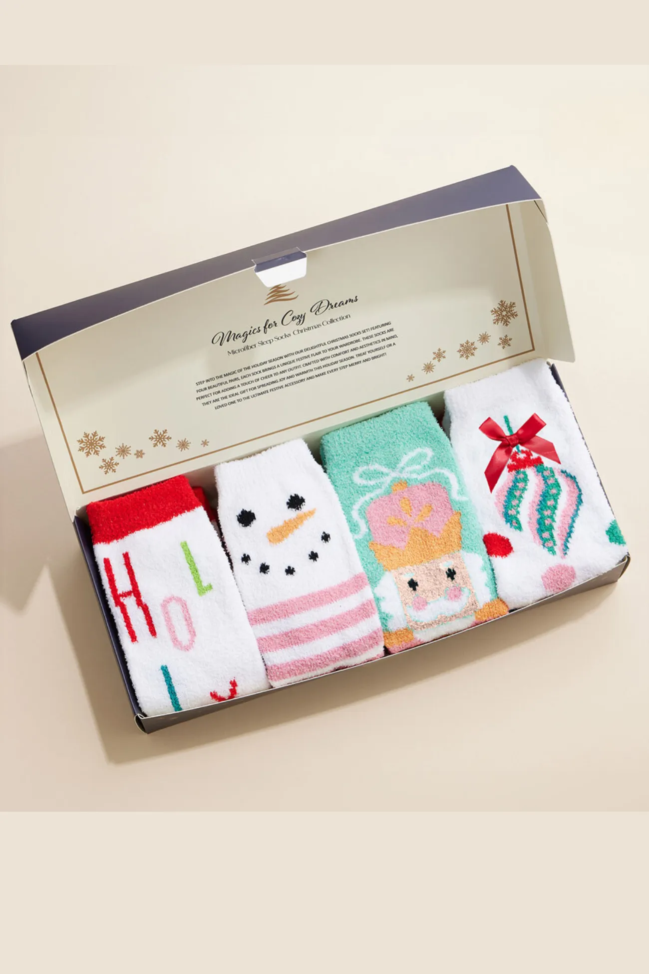 Snowman Holly Christmas Bundle Gift Socks Set