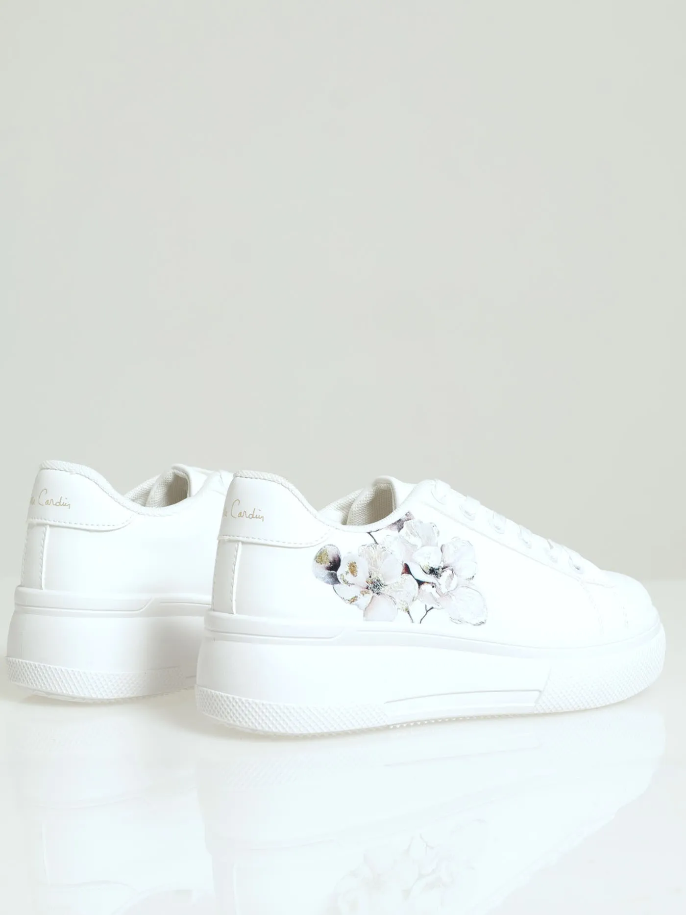 Valentine Floral Lace Up Platform Sneaker - White