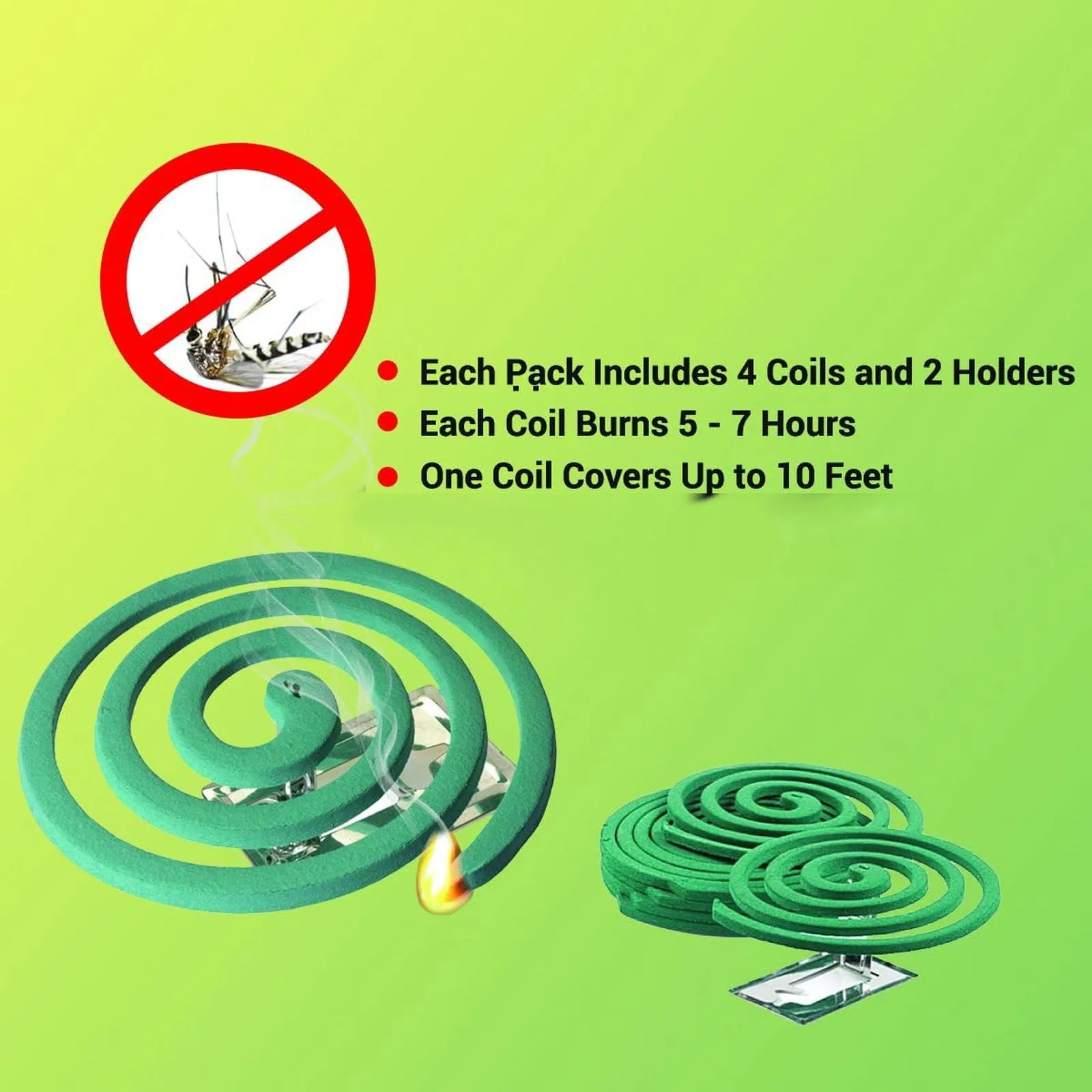 W4W Mosquito Repellent Coils - Outdoor Use Reaches Up to 10 feet - Each Burns for 5-7 Hours
