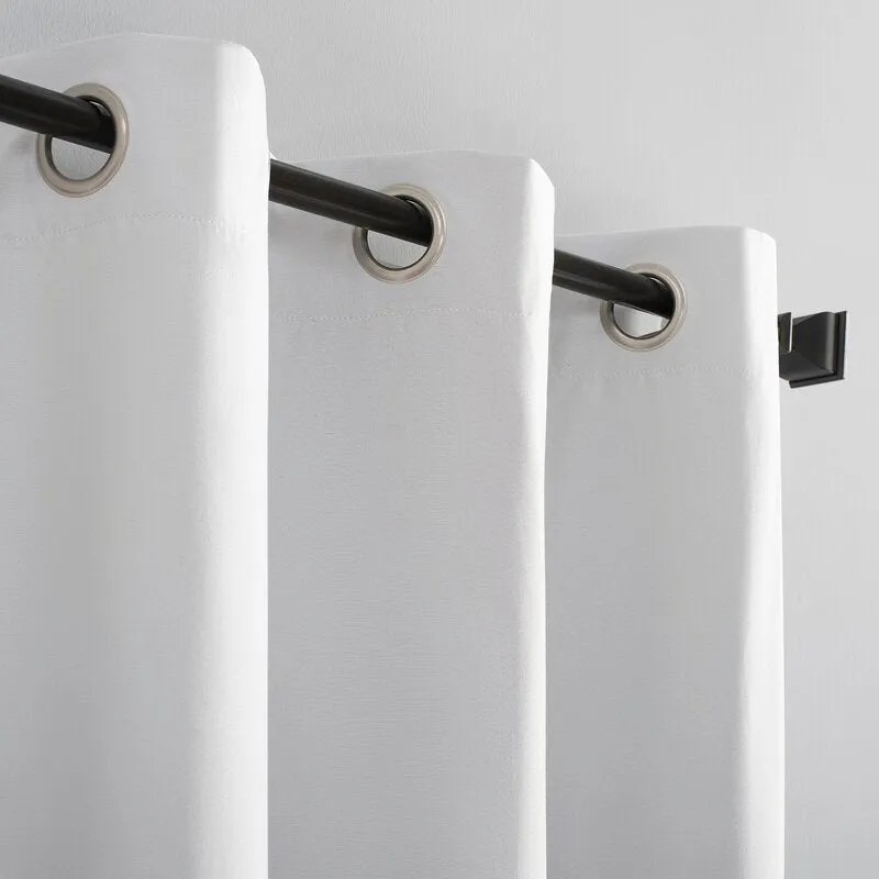Wayfair basics Solid Max Blackout Thermal Grommet Curtains, White! 50x84 per panel! Retails $180  Winner can purchase 2nd set at winning bid!